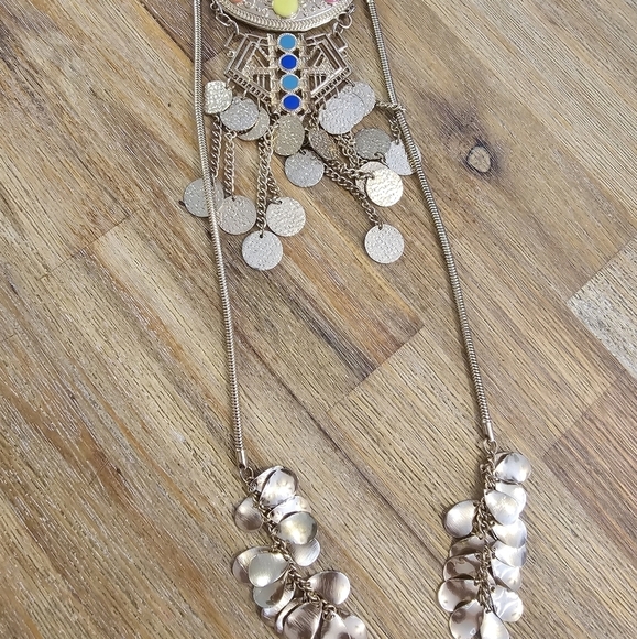 MIKA Master Of Coin Boho Gypsy Fringe Necklace - Picture 4 of 7